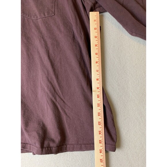 Carhartt T-Shirt Mens 3X Brown Original Fit Long Sleeve Work Wear 1 Pocket - Picture 6 of 7